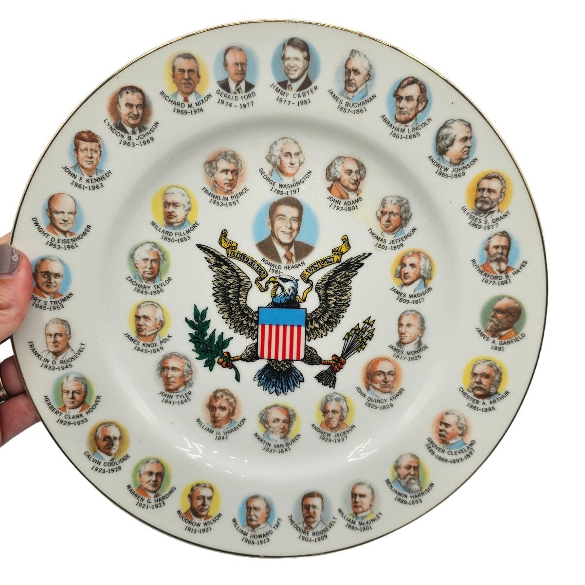 200 Years Of Presidents Commemorative Plate GUC Bi-Centennial Thru Jimmy Carter