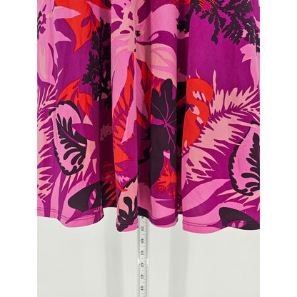 MSK Petites Womens Sz 12P Midi Length Short Sleeve Dress Purple Floral