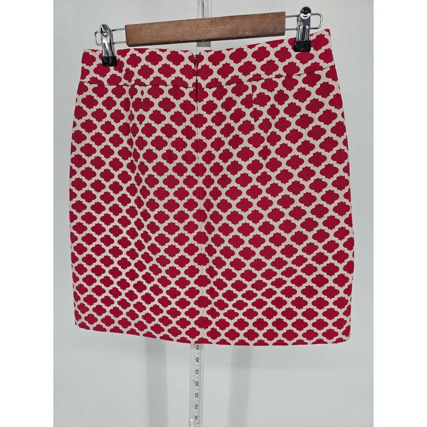 Ann Taylor Loft Womens Sz 0 Straight Career Skirt Thick Knit Red White