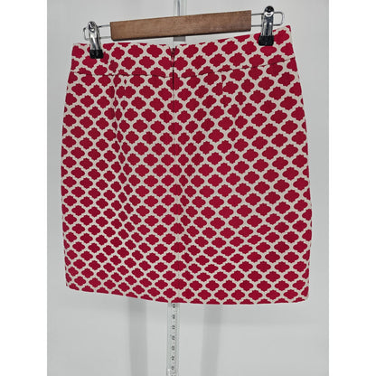 Ann Taylor Loft Womens Sz 0 Straight Career Skirt Thick Knit Red White