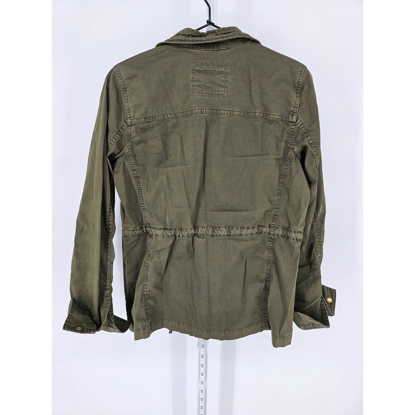 Sonoma Womens Sz M Olive Green Full Zip Safari Style Jacket Cotton Blend