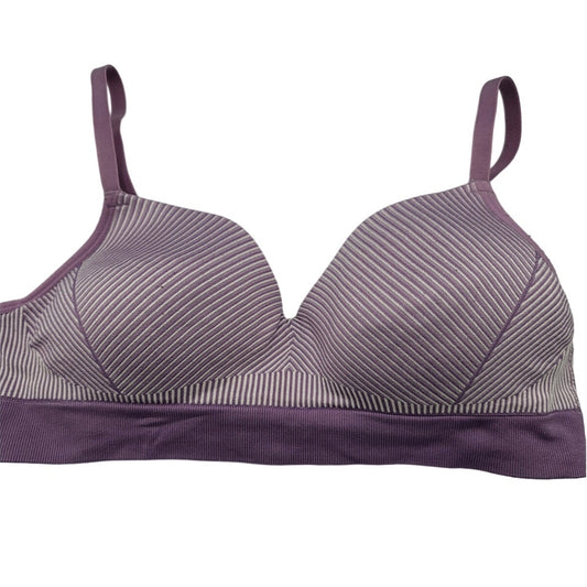 No Boundaries Womens Sz L Lightly Padded T Shirt Bra Light Purple