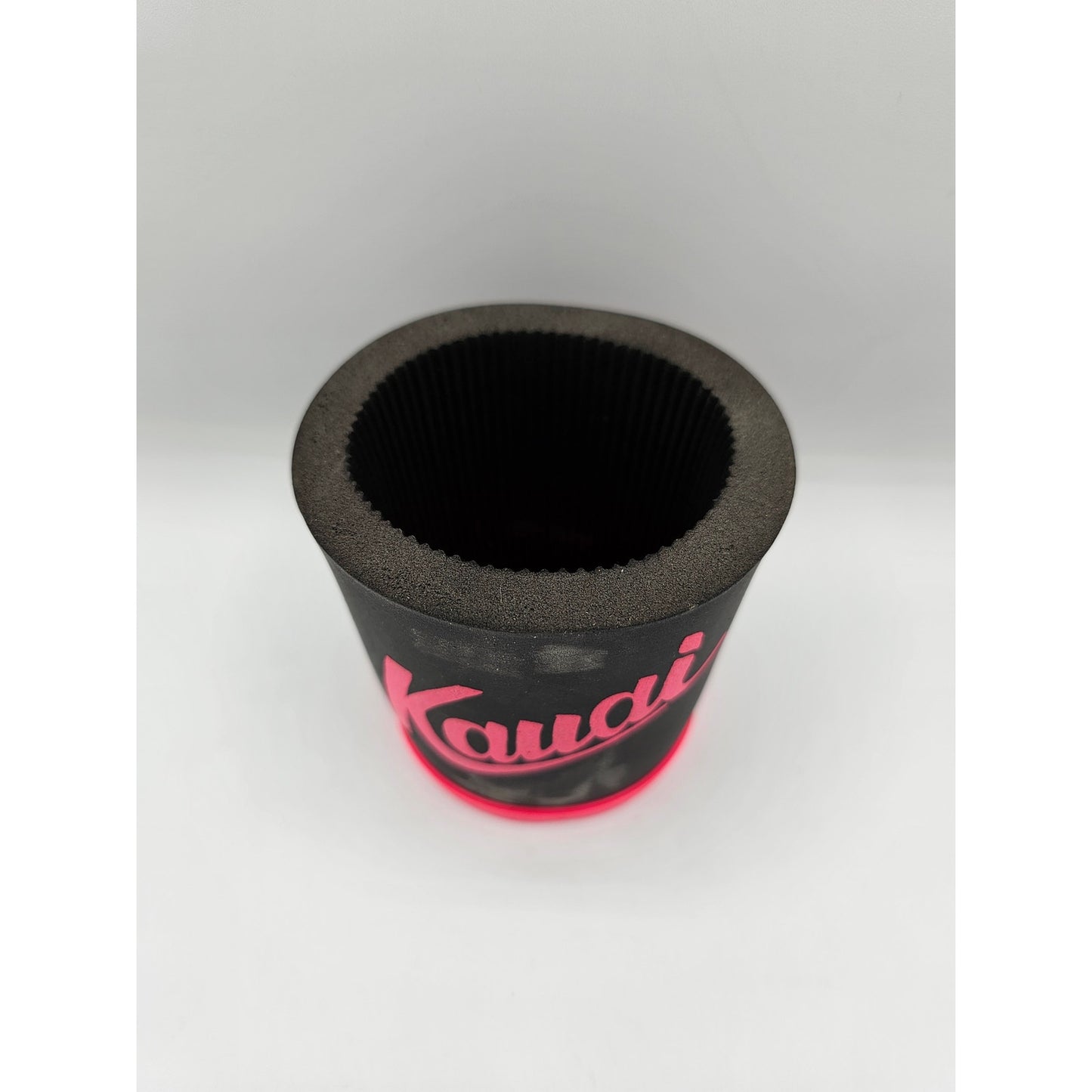 Vintage 1980s Drink Can Koozie Foam Kauai Hawaii Bright Pink Black