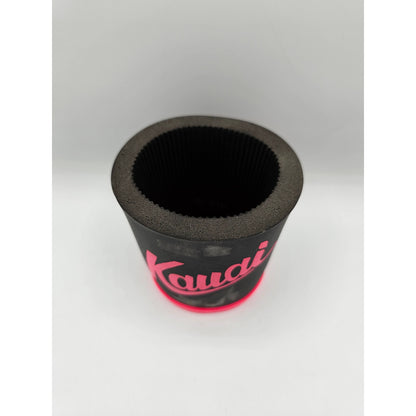 Vintage 1980s Drink Can Koozie Foam Kauai Hawaii Bright Pink Black