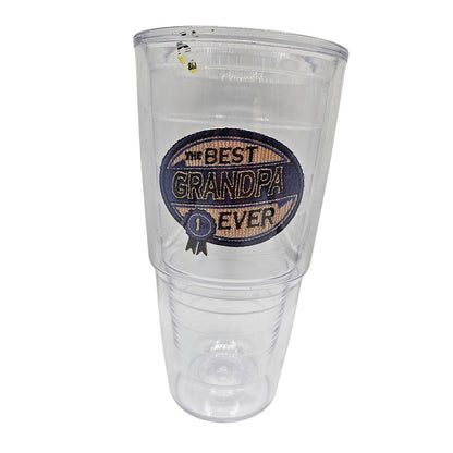 Tervis Insulated Plastic Tumbler NO LID Best Grandpa Ever Patch