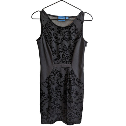 Simply Vera wang Womens Sz 2 Knee Length Sheath Dress Black Formal Sleeveless