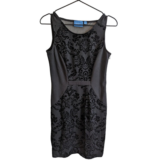 Simply Vera wang Womens Sz 2 Knee Length Sheath Dress Black Formal Sleeveless