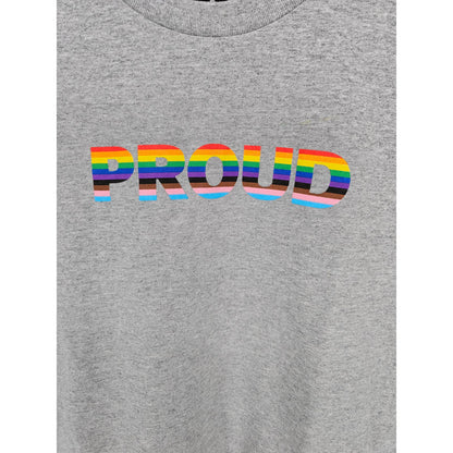 Phluid Project Womens Sz M Short Sleeve T Shirt Proud Pride Flag Gray