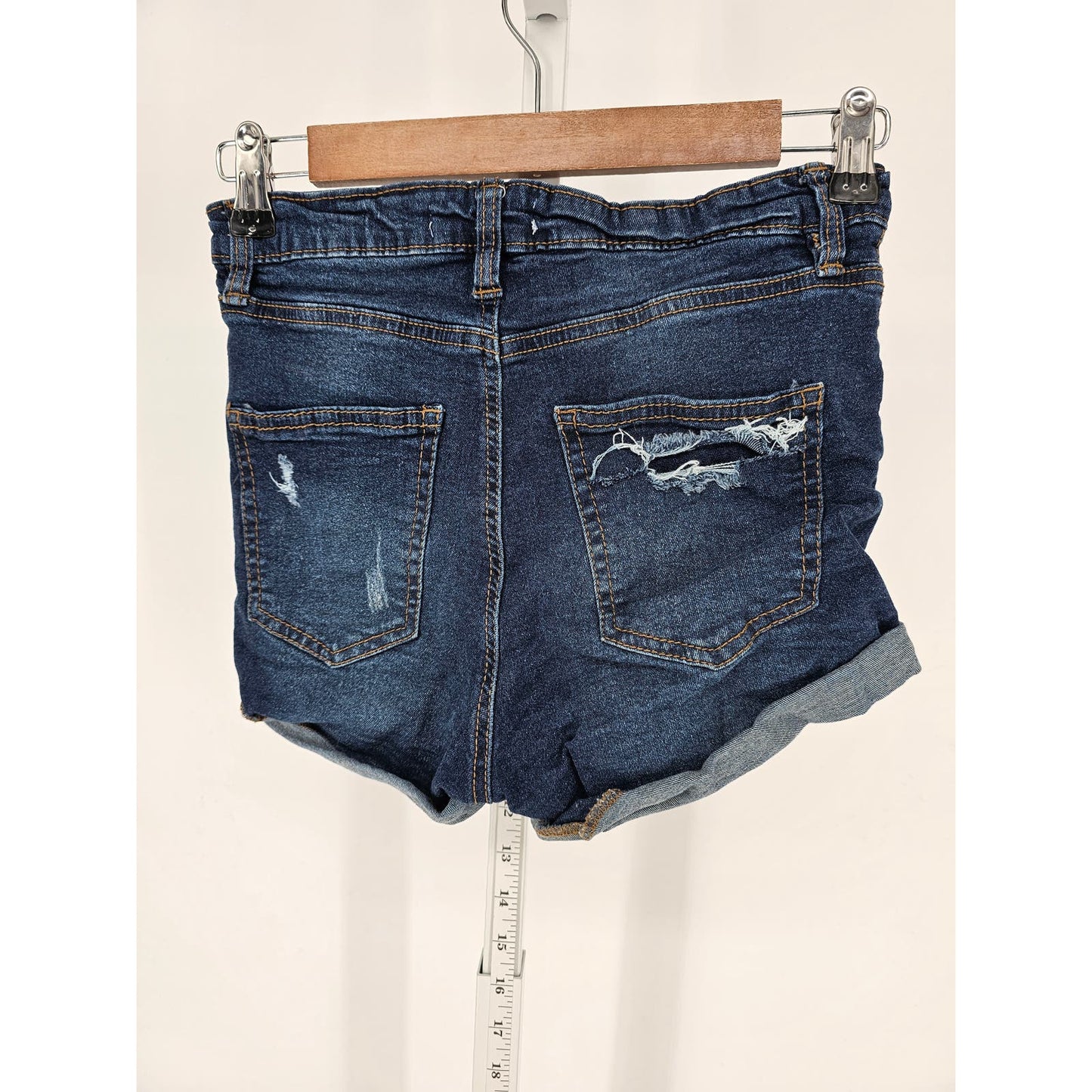 Charlotte Russe Juniors Sz 1 Distressed High Rise Blue Jean Shorts