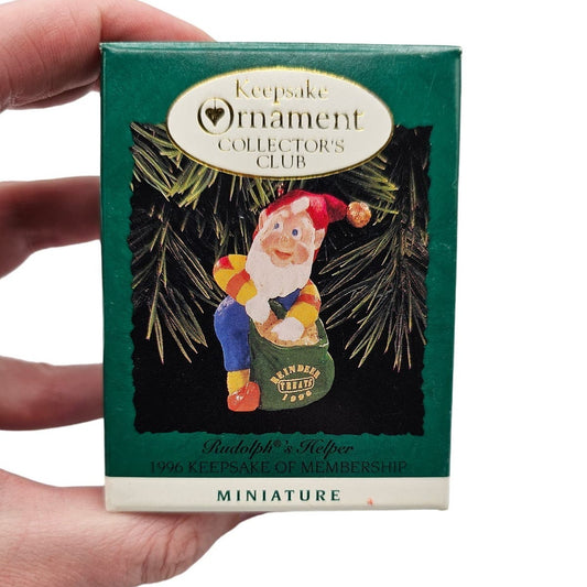 Vintage Hallmark Keepsake Christmas Ornament Collectors Club Rudolphs Helper
