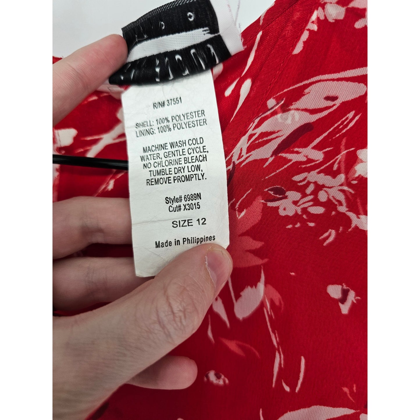 En Focus Studio Womens Sz 12 Maxi Length Sleeveless Floral Dress Red White