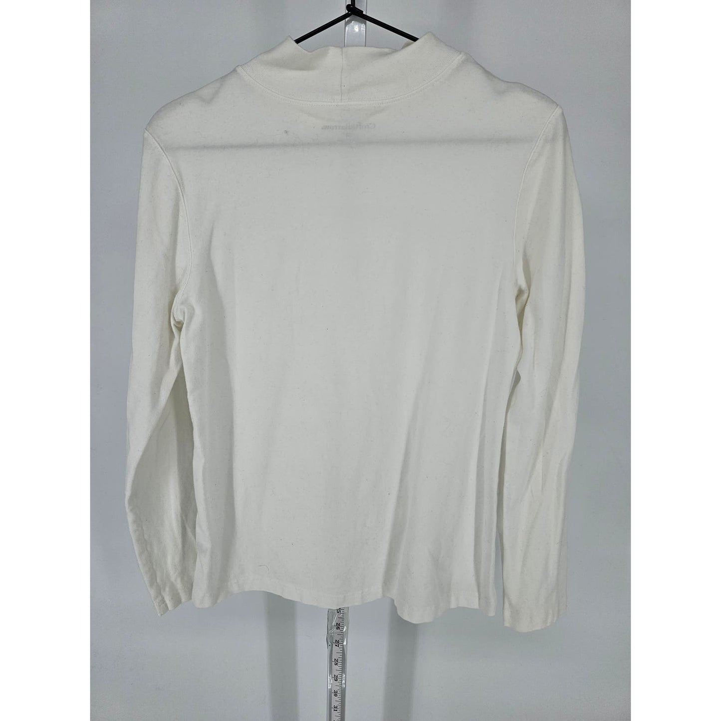 Croft & Barrow Womens Sz M Long Sleeve Mock Turtleneck T Shirt White