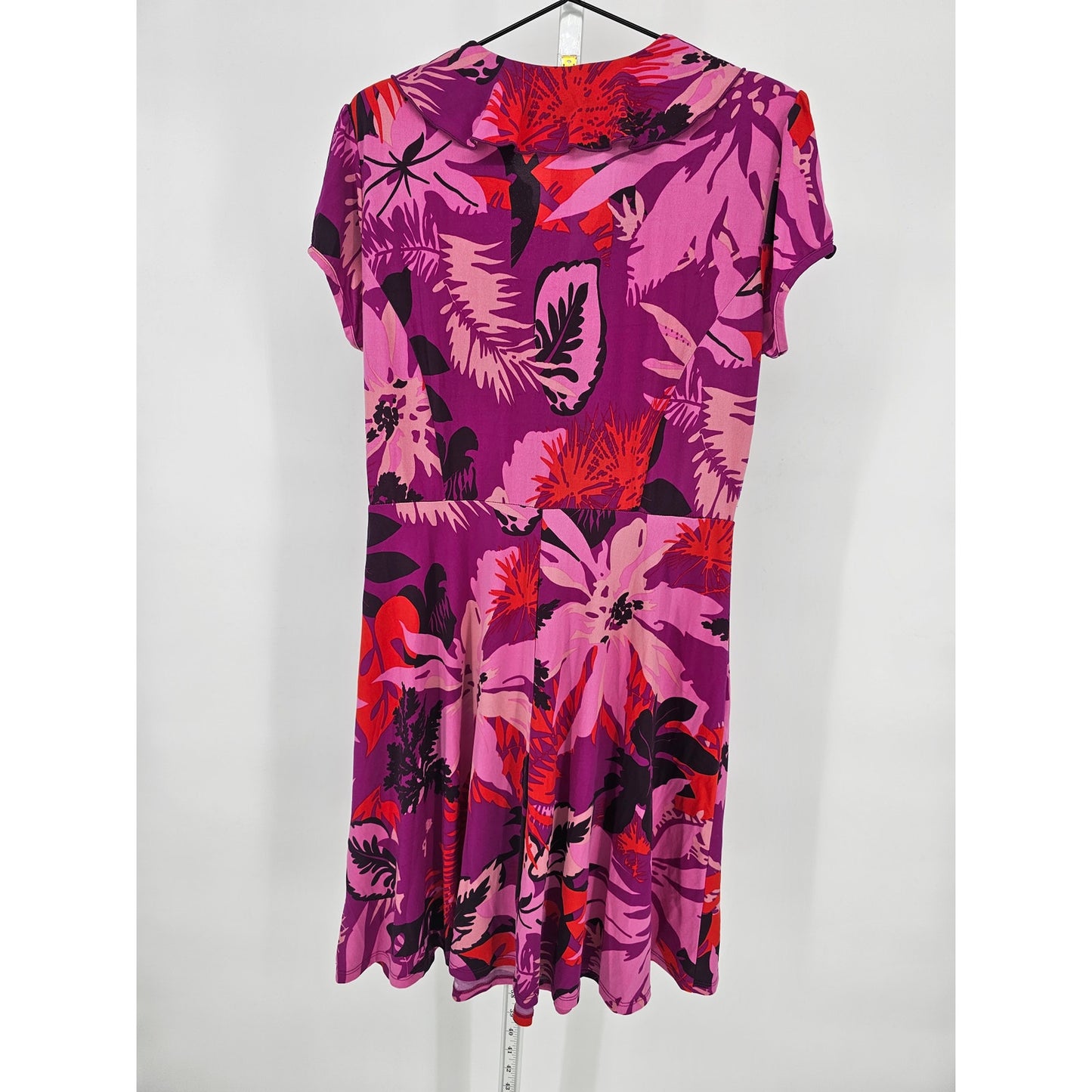 MSK Petites Womens Sz 12P Midi Length Short Sleeve Dress Purple Floral