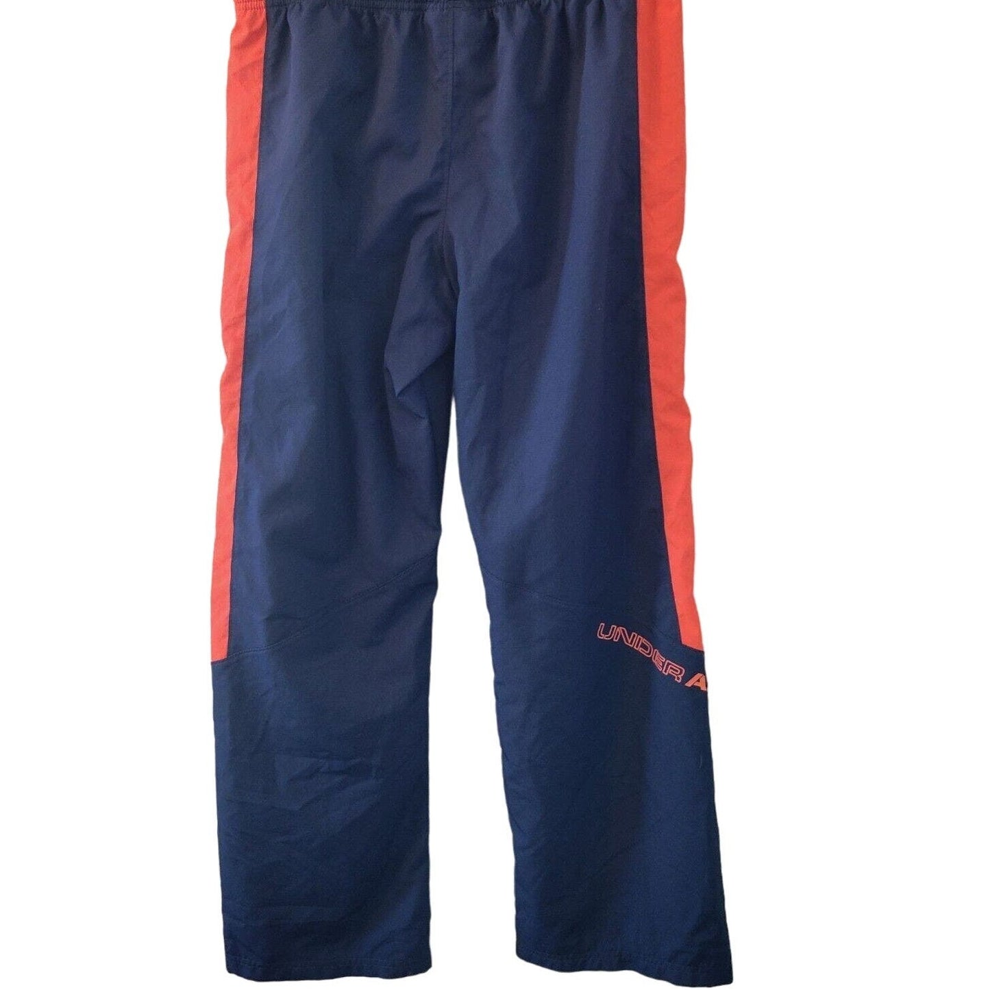 Under Armour Boys Sz L Loose Fit Track Pants Blue Orange