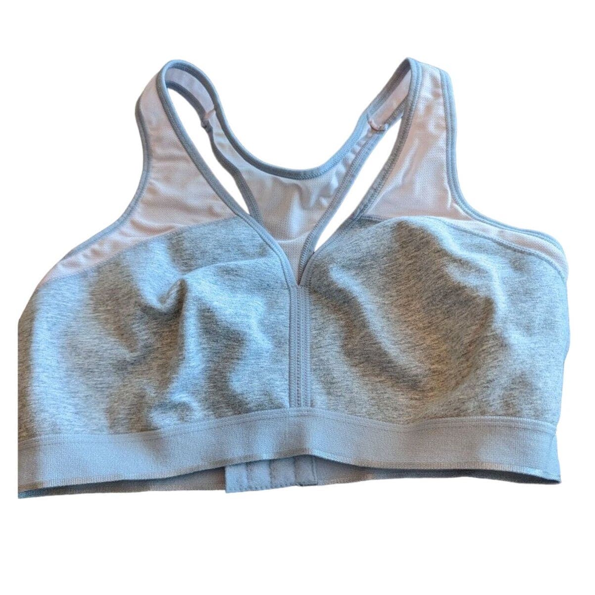 Danskin Now Womens Sz 38 Cotton Sports Bra Gray White Compression