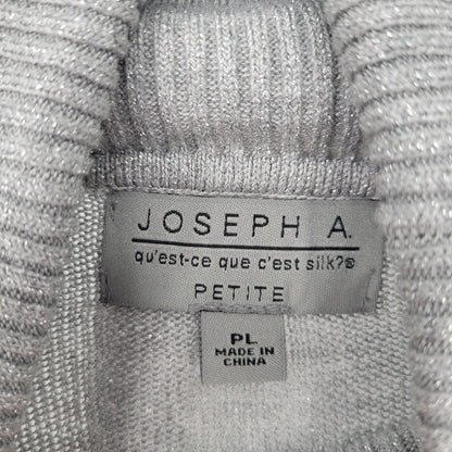 Joseph A Womens Sz PL Petite Turtleneck Sweater Silver Gray Knit