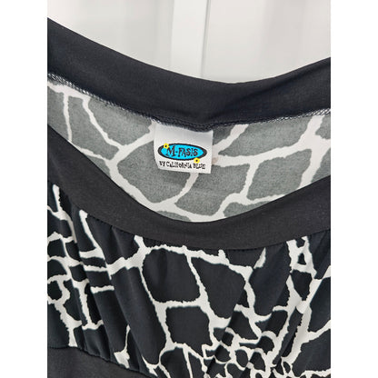 M-Fasis California Blue Womens Sz XL Knee Length Career Dress Black White