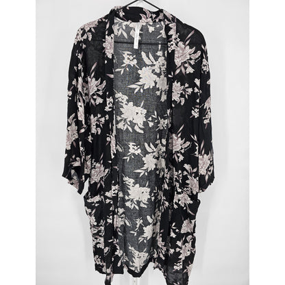 Spiritual Gangster Womens OS One Size Robe Long Sleeve Knee Length Floral