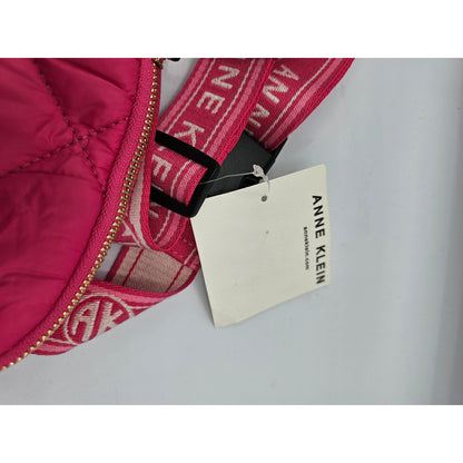 Anne Klein Martina Fanny Pack Waist Bag Flash Pink Quilted NEW