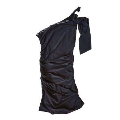 Vintage Y2K De More Womens Sz M Bodycon Mini Dress Black One Shoulder
