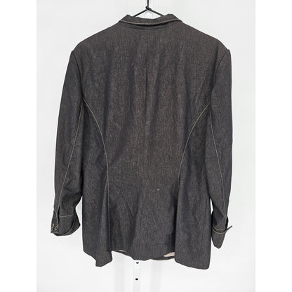 Vintage 1980s Classiques Entier Womens Sz 14 Hip Length Denim Blue Blazer Jacket