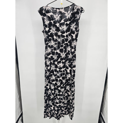 APT 9 Womens Sz PS Petite Sleeveless Maxi Dress Black and White Floral