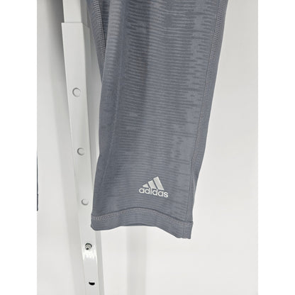 Adidas Womens Sz S Mid Rise Cropped Athletic Leggings Silver Gray