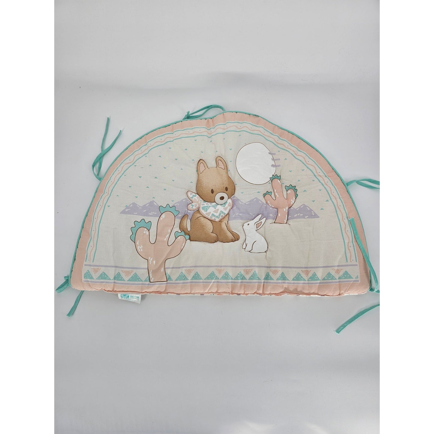 Vintage JUDI-S Coyote Baby Crib Headboard Bumper Southwestern Pastel