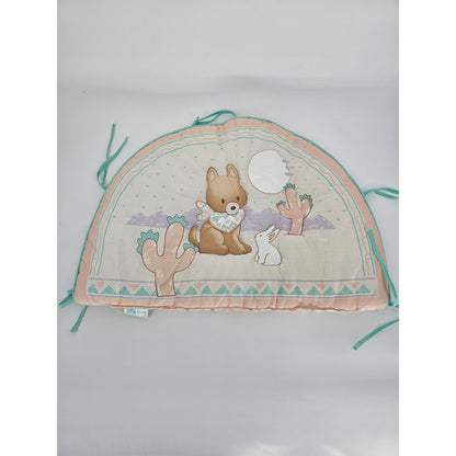 Vintage JUDI-S Coyote Baby Crib Headboard Bumper Southwestern Pastel