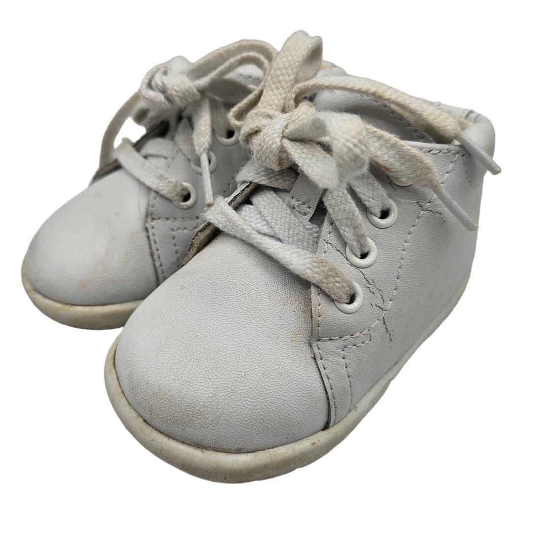 Vintage Teeny Toes Baby Sz 3W Lace Up Tennis Shoes White