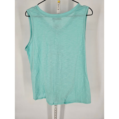 Fresh Produce Womens Sz XL V Neck Cotton Tank Top Sun Kissed Beachy Blue NEW