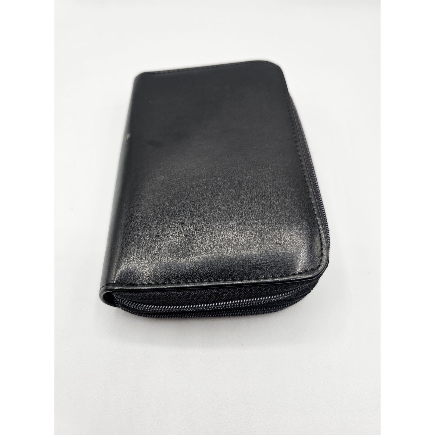 Capezio Womens Black Leather Zip Up Accordion Style Wallet