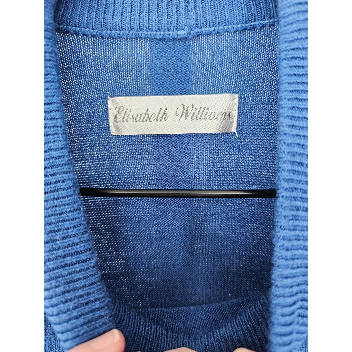 Elisabeth Williams Womens Sz PXL Petite Mock Neck Sweater Solid Blue