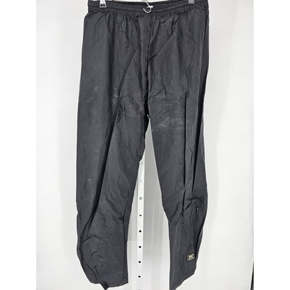 Mens Helly Hansen Large Black Outdoor Pants Waterproof Breathable Packable Nylon