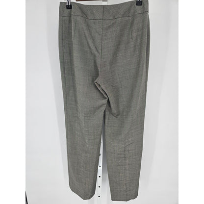 Escada Womens Sz 36 Wool Silk Blend Gray Green Pinstripe Career Pants