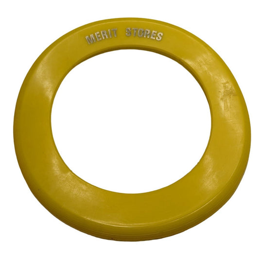 Vintage 1980s Merit Stores Yellow and Gold Frisbee Disc Promotional