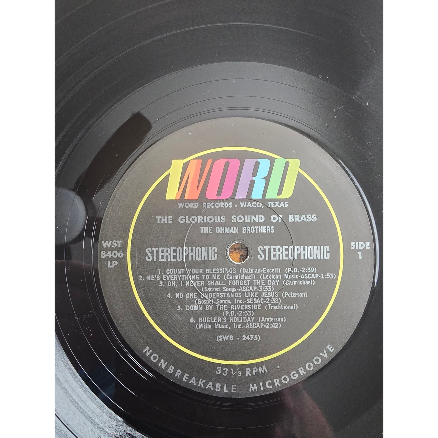 Ohman Bros - The Glorious Sound of Brass Word Records - Waco Texas WST 8406 LP