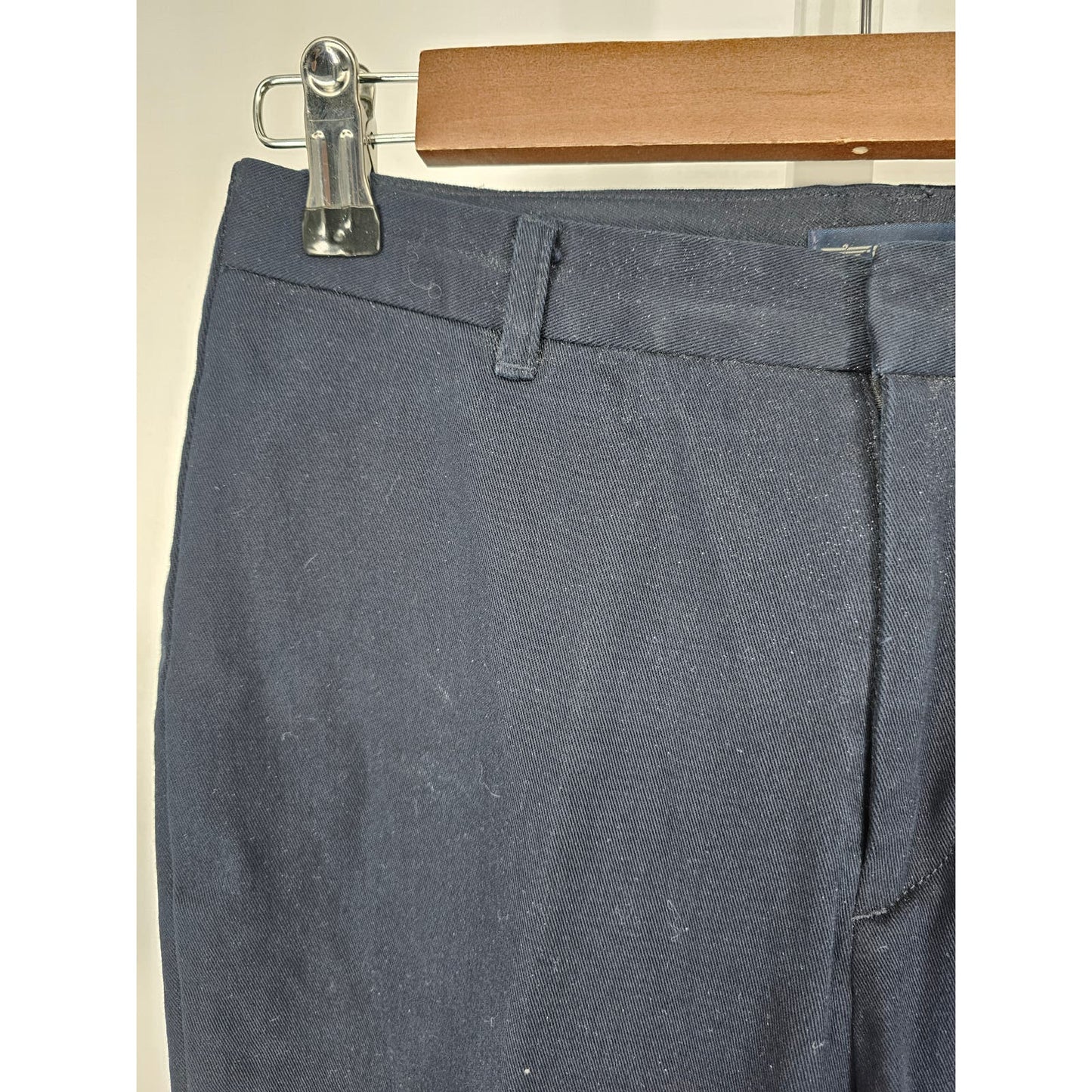 Dockers Womens Sz 6L Long High Waist Dress Pants Navy Blue Flat Front