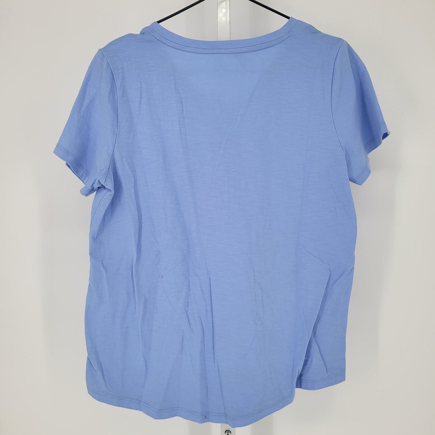 Sonoma Womens Sz L Short Sleeve V Neck T Shirt Light Periwinkle Purple Blue