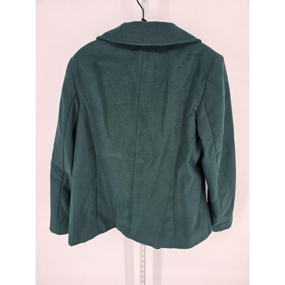 Simply Styled by Sears Womens Sz 1X Double Breasted Coat Emerald Green