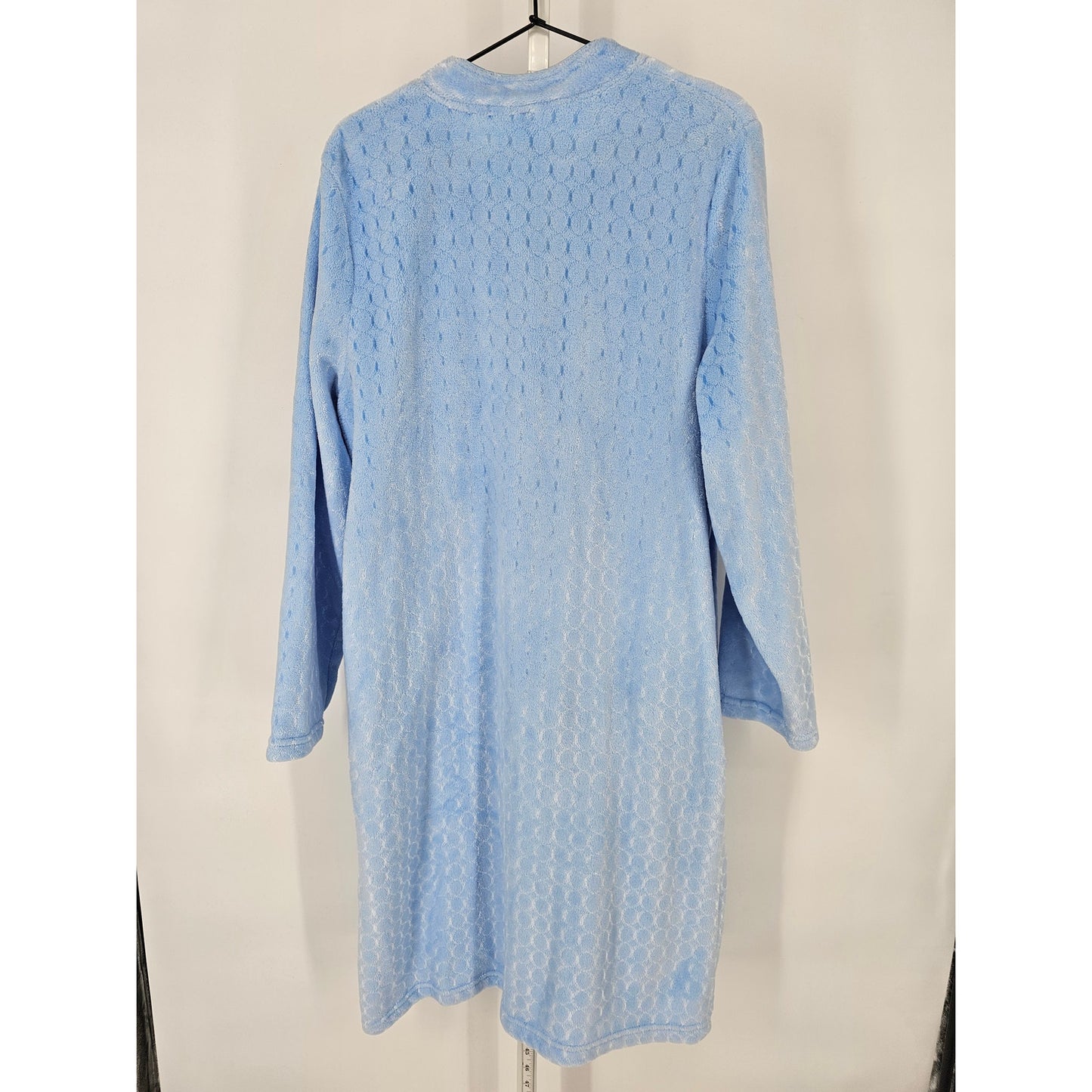 Croft & Barrow Intimates Womens Sz L Fuzzy House Dress Nightgown Light Blue