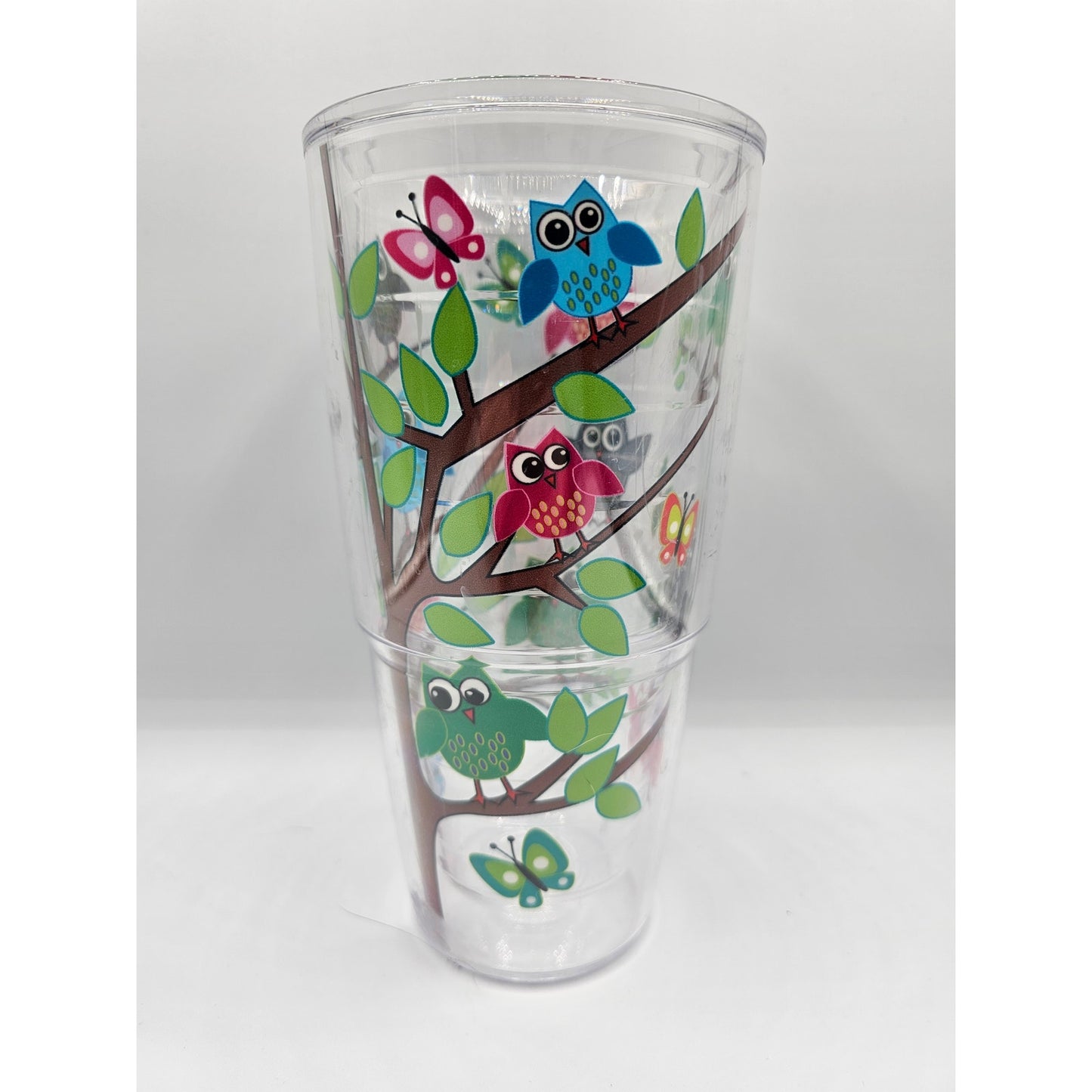 Tervis Insulated Plastic Tumbler NO LID Colorful Owl Print On Tree
