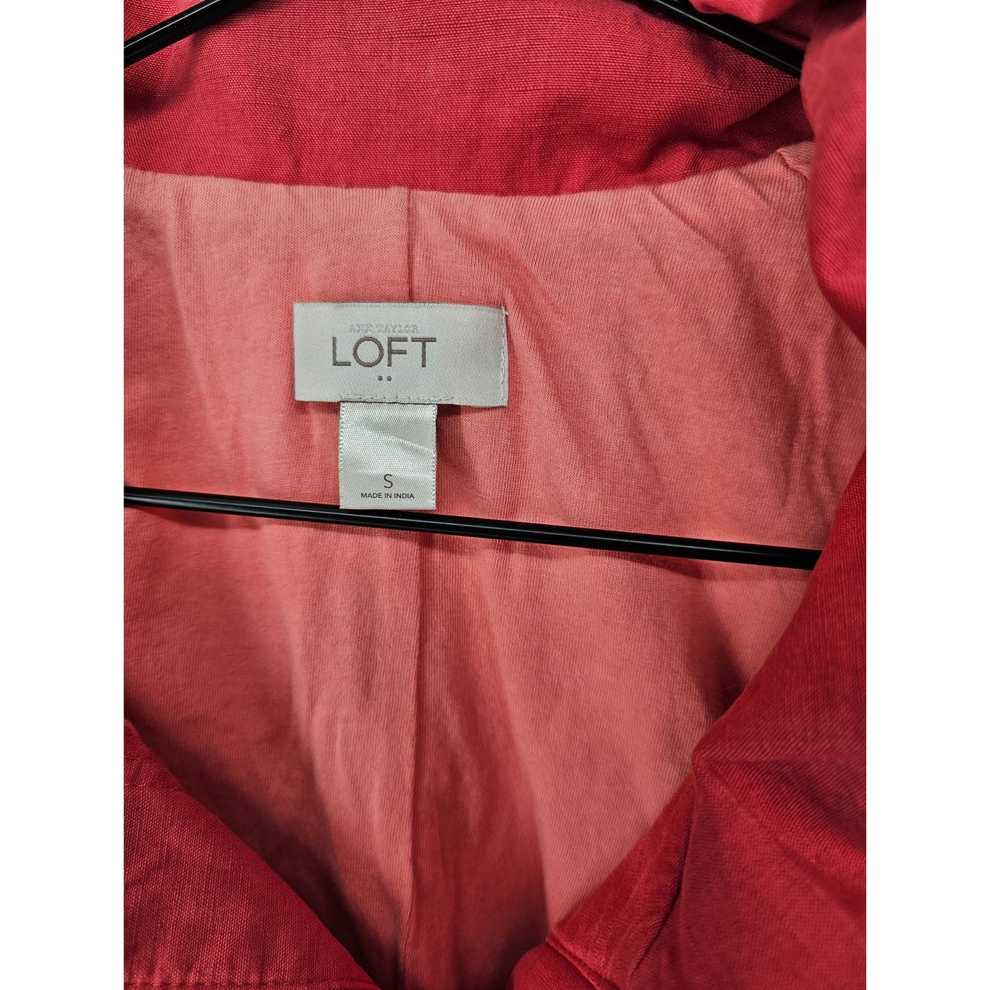 Ann Taylor LOFT Womens Sz S Hip Length Zip Up Jacket Coral Pink Career