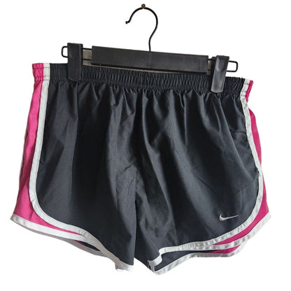 Nike Fit Dry Womens Sz M Running Athletic Shorts Lined Gray Pink