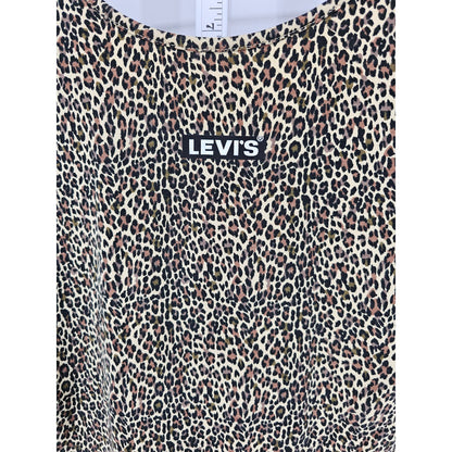 Levis Womens Sz M Long Sleeve Bodysuit Shirt Brown Leopard Cheetah Print