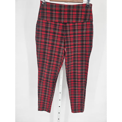 Casablanca by Marrakech Womens Sz M Pull On Leggings Red Black Plaid Punk