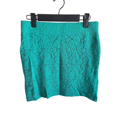 Vintage Y2K Nollie Womens Sz M Lace Mini Skirt Sea Green