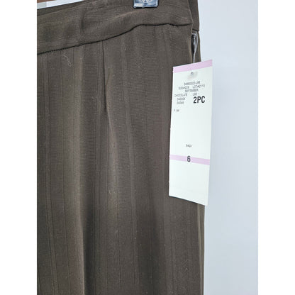 Jones Wear Suit Womens Sz 6 Straight Leg High Waist Dress Pants Chocolate Brown