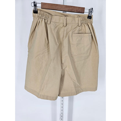 Vintage Karen Scott Womens Sz 8 High Waist Pleated Khaki Shorts 1990s Mom