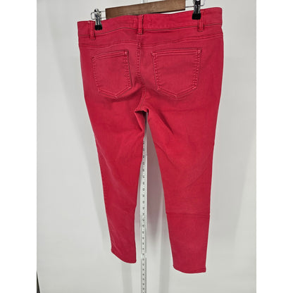 Fire Los Angeles Juniors Sz 11 Bright Pink Skinny Jeans Zipper Pocket